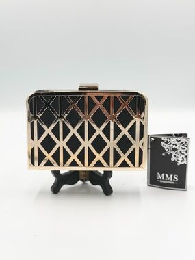 MMS Design Studio Gold Metallic Minaudiere Clutch
